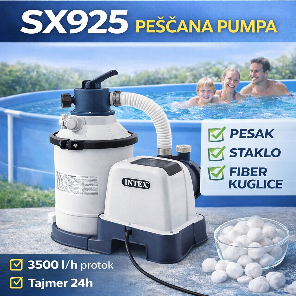 INTEX peščana pumpa za bazene SX925 – peščana filtracija i bistrija voda