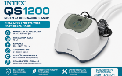 Intex 26670 hlorinator QS1200 za bazene do 56.800 L – najjači QS model za slanu vodu